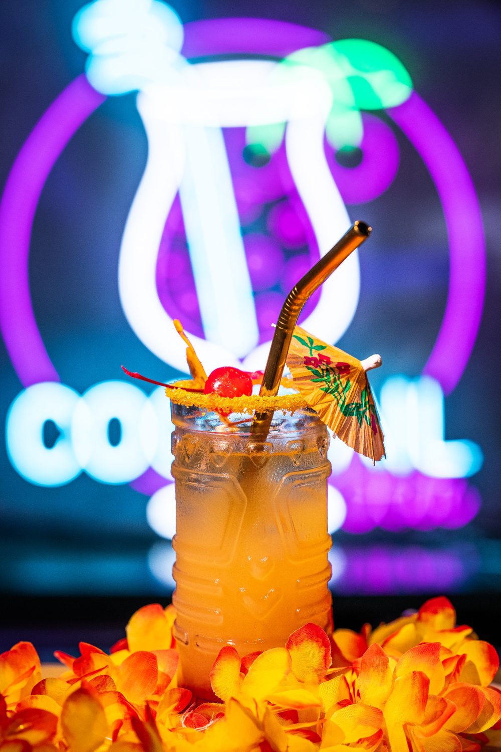 Orange cocktail photography