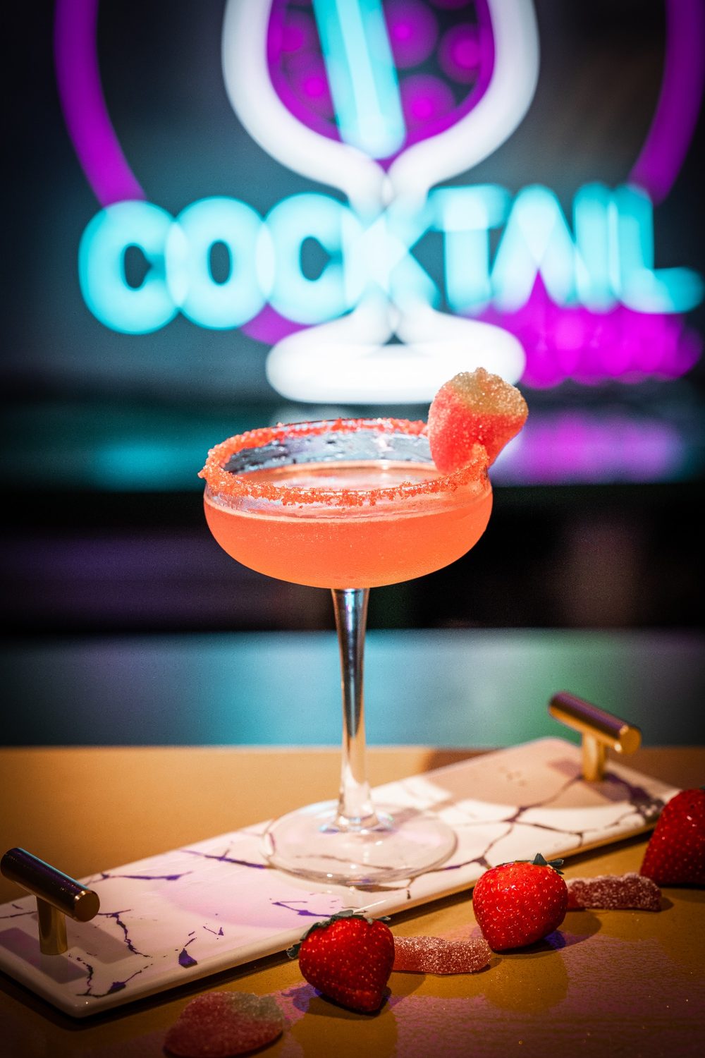Red cocktail photography